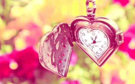 â¤timeâ¤ - clock, tree, time, pink