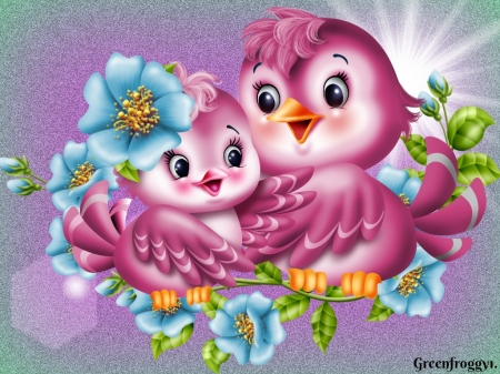 CUTE LOVE BIRDS - CUTE, IMAGE, TWO, BIRDS