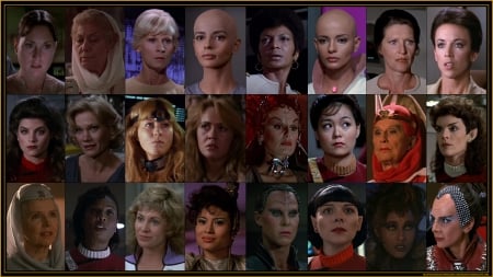 The Women of the First Six Star Trek Movies Version Two - Star Trek Movies, Star Trek, Rand, Uhura, Amanda, Klingons