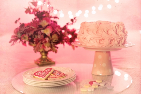 ♥ - abstract, cake, pink, birthday