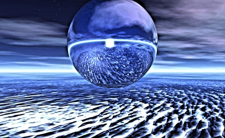 The Blue Reflection - sphere, cool, nice, blue