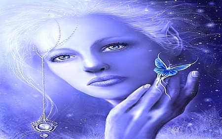 The Winter Fairy - beauty, nice, cool, blue