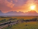 Sunset at Grand Tetons, Wyoming