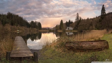 House By The Lake - United Kingdom, nature, lakes, Scotland