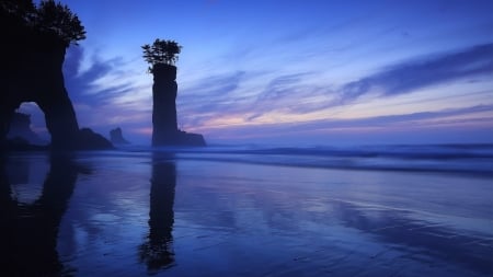 Beautiful Scenery - tower, sky, nature, coast