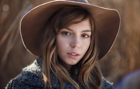 Lovely Girl - hat, face, woman, model