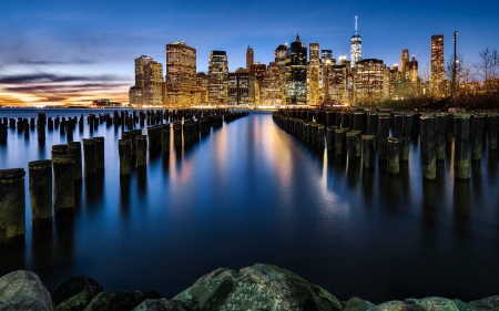 Manhattan Cityscape F - new york, wide screen, photography, cityscape, skyscrapers, reflection, new york city, beautiful, scenery, architecture, photo, usa, manhattan