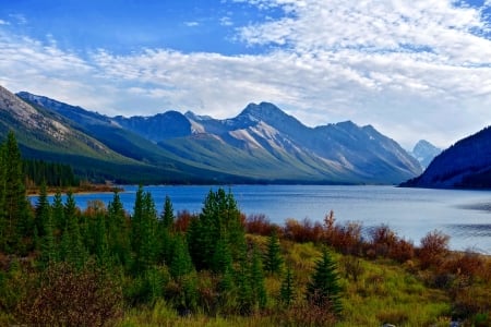 Lake and Mountains F - wide screen, mountains, water, landscape, beautiful, photo, lake, scenery, photography, nature