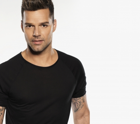 Ricky Martin - white, ricky martin, black, singer, man