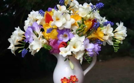 Spring flowers - flowers, vase, spring, still life