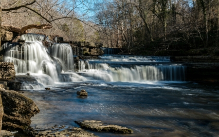 Waterfalls on the Little Duck River, Tennessee - usa, river, nature, waterfalls