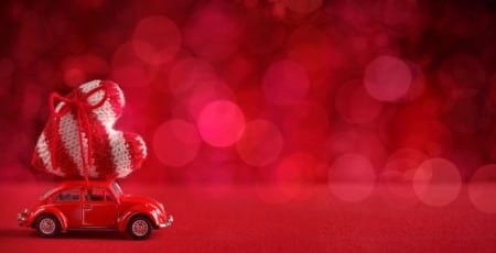 ♥ - flowers, roses, abstract, heart, car, red, love