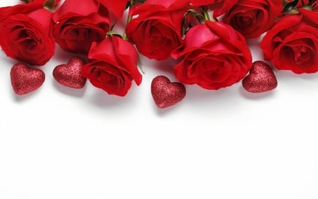 Passion - love, passion, roses, valentine day, hearts, romantic, red, moment, flowers