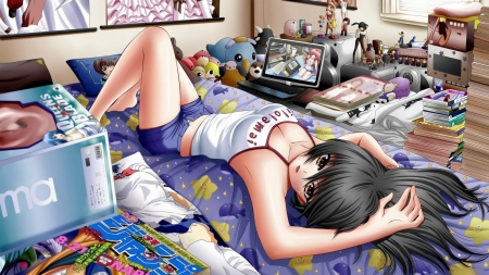 Otaku Girl - room, girl, otaku, anime