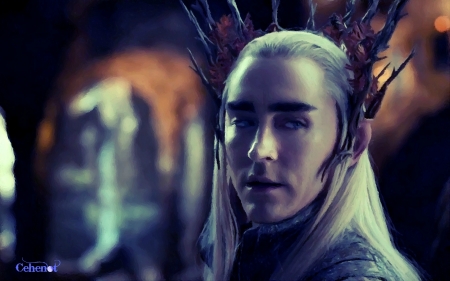 Thranduil - by cehenot, thranduil, elf, pictura, fantasy, king, purple, painting, lotr, lee pace, art