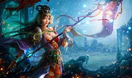 Fantasy Girl - woman, art, girl, pretty, beautiful, digital, asian, fantasy