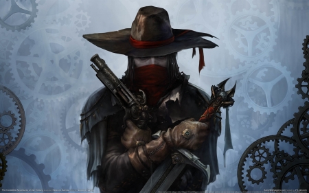 Van Helsing - hat, fantasy, gun, man, art, luminos, van helsing