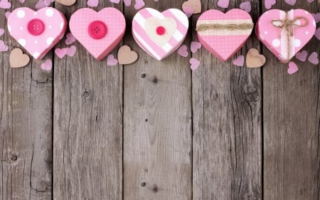 Happy Valentines's Day! - card, pink, valentine, heart, texture, wood