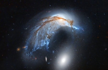 The Porpoise Galaxy from Hubble - space, fun, galaxies, stars, cool