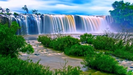 Waterfall - nature, flora, river, water, waterfall