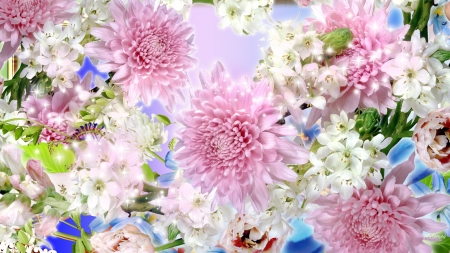 Delightful Dahlias - summer, plumeria, spring, pink, flowers, Firefox Persona theme, garden, frangipani, dahlias