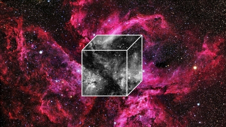 cube in space - fun, stars, cool, galaxies, space