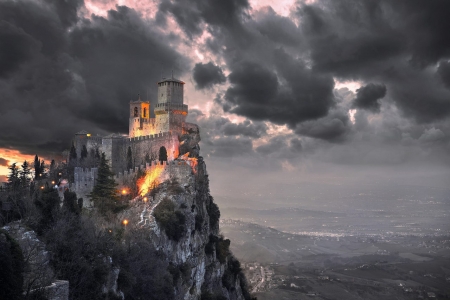 ♥ - abstract, fantasy, art, castle