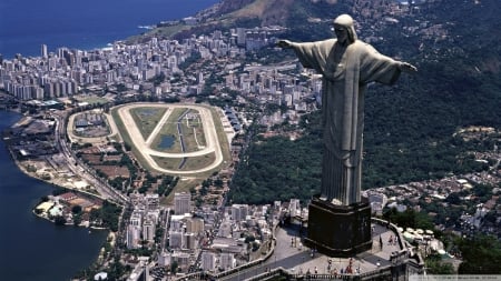 Christ The Redeemer - statue, architecture, city, south america, christ the redeemer, brazil, rio