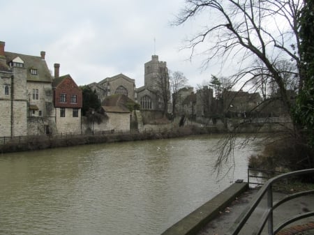 Church on the River - Religious, Churches, Rivers, Historic, Architecture