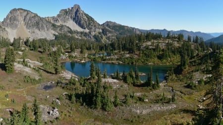 rugged beauty - lake, forest, cool, fun, nature, mountain