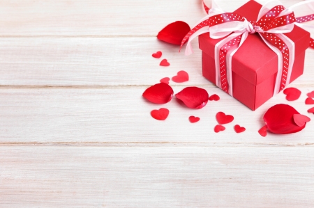 Happy Valentine's Day! - white, gift, red, petals, day, card, valentine