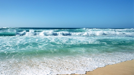 Beautiful Sea Beach - sky, sand, beautiful, sea beach