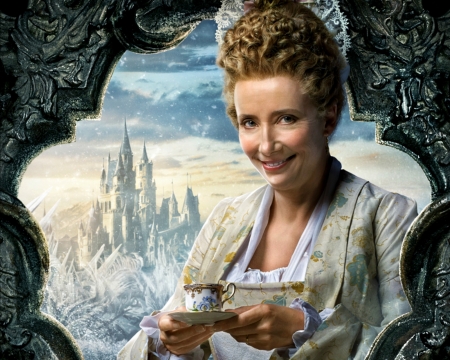 Beauty and the Beast 2017 - woman, beauty and the beast, actress, 2017, movie, emma thompson, fantasy, cup, mrs potts, disney