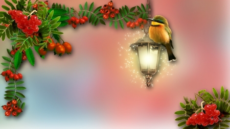 Bird on lamp