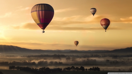 Hot Air Balloons - flying, nature, air balloons, landscapes