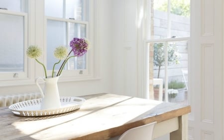 Still Life - flowers, table, white, still life