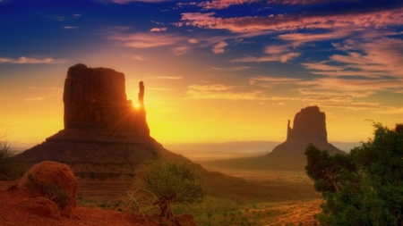 Arizona Sunset - clouds, canyons, landscape, colors, sky