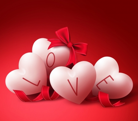 Happy Valentine's Day! - white, red, card, valentine, heart, love