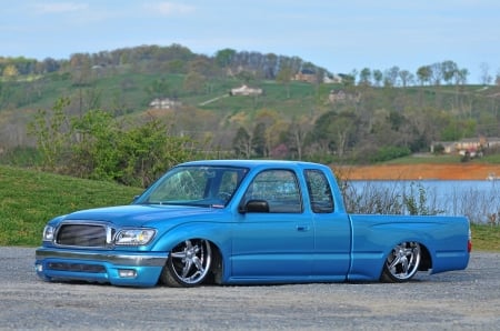 1998-Toyota-Tacoma - Truck, Chrome Wheels, Blue, Lowered