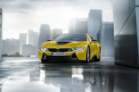 2017 BMW I8 Protonic Frozen Yellow Edition - i8, yellow, beamer, car