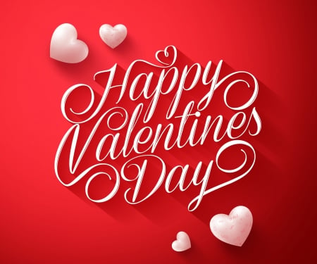 Happy Valentine's Day! - white, heart, red, valentine, card