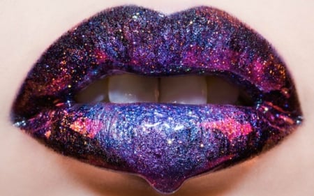 Purple - purple, mouth, pink, lips, woman