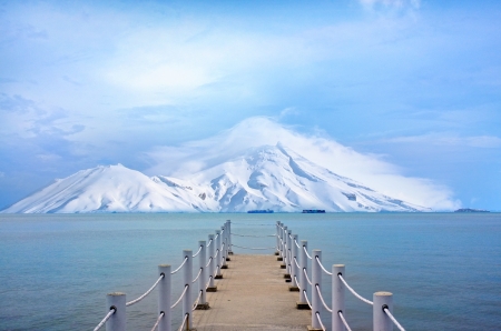 The winter bridge - winter, nature, bridge, snow