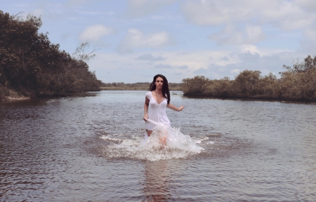 Lovely Girl - lake, water, woman, model