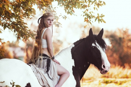 Lovely Girl - horse, animals, woman, model