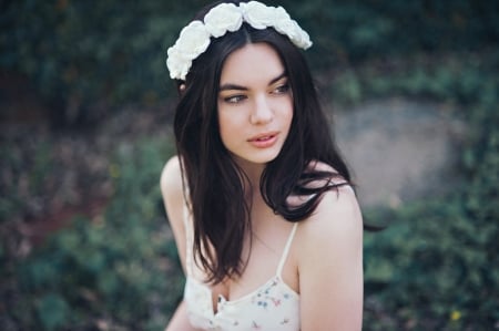 Lovely Bride - flowers, face, woman, model