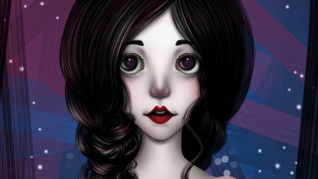 Fantasy Girl - lips, face, art, woman