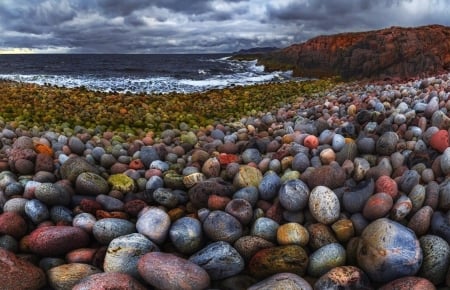 Colors of the beach - beach, water, colors, clouds