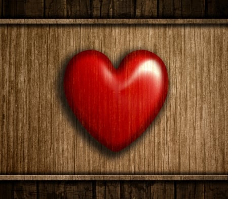 Happy Valentine's Day! - red, card, valentine, heart, texture, wood