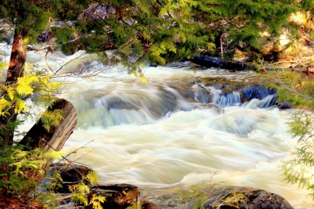 Crystal Falls, Wyoming - water, stones, rocks, river